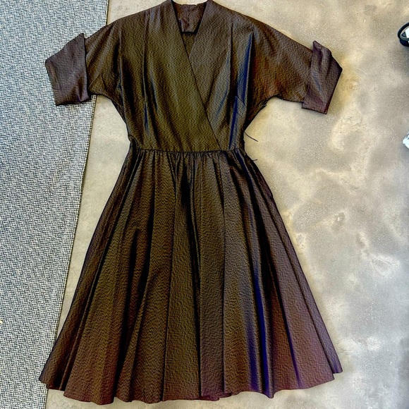 Vintage 1950s Bronze Dress - Picture 1 of 5